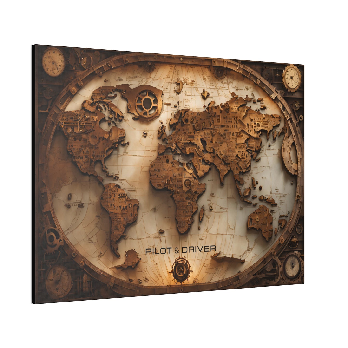 Pilot & Driver™ Vintage Maps Collection | Stretched Canvas Prints | Map 05