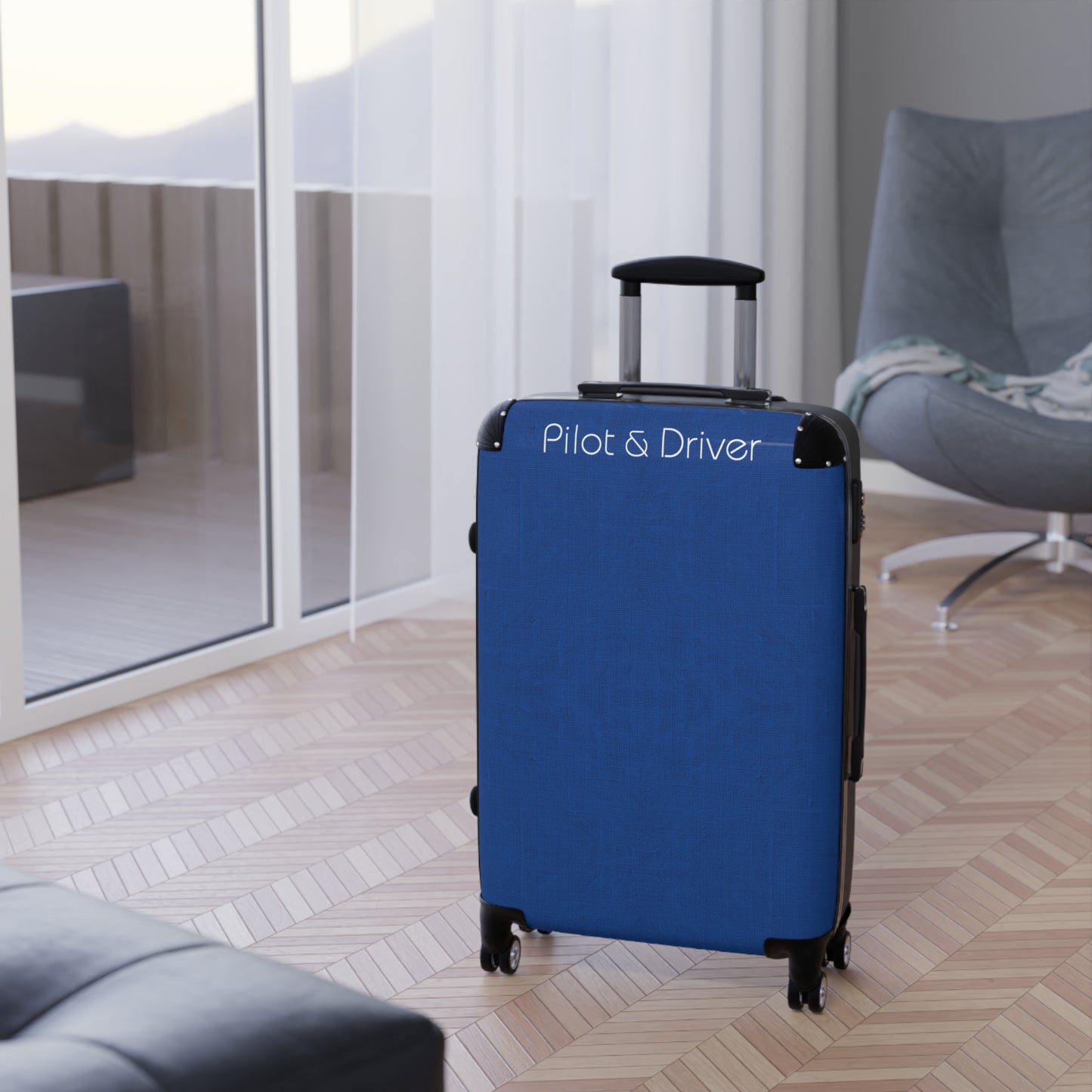 Pilot & Driver™ | Hardshell Suitcase | 3 Sizes | Cool Blue