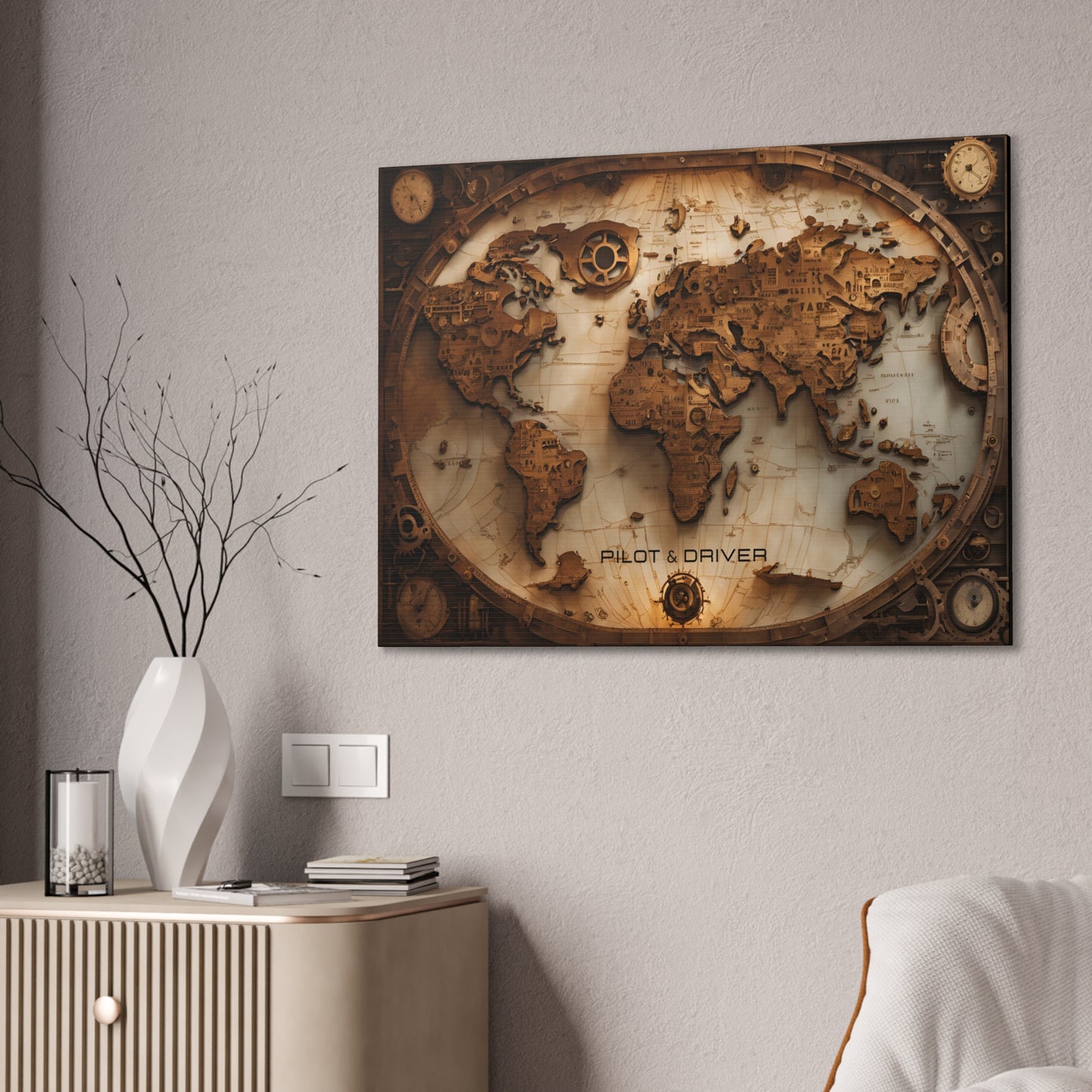 Pilot & Driver™ Vintage Maps Collection | Stretched Canvas Prints | Map 05