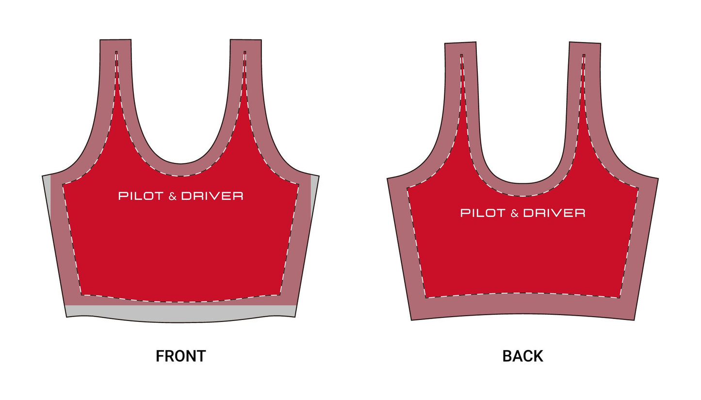 Pilot & Driver™ | Performance Sports Bra | Crimson Red