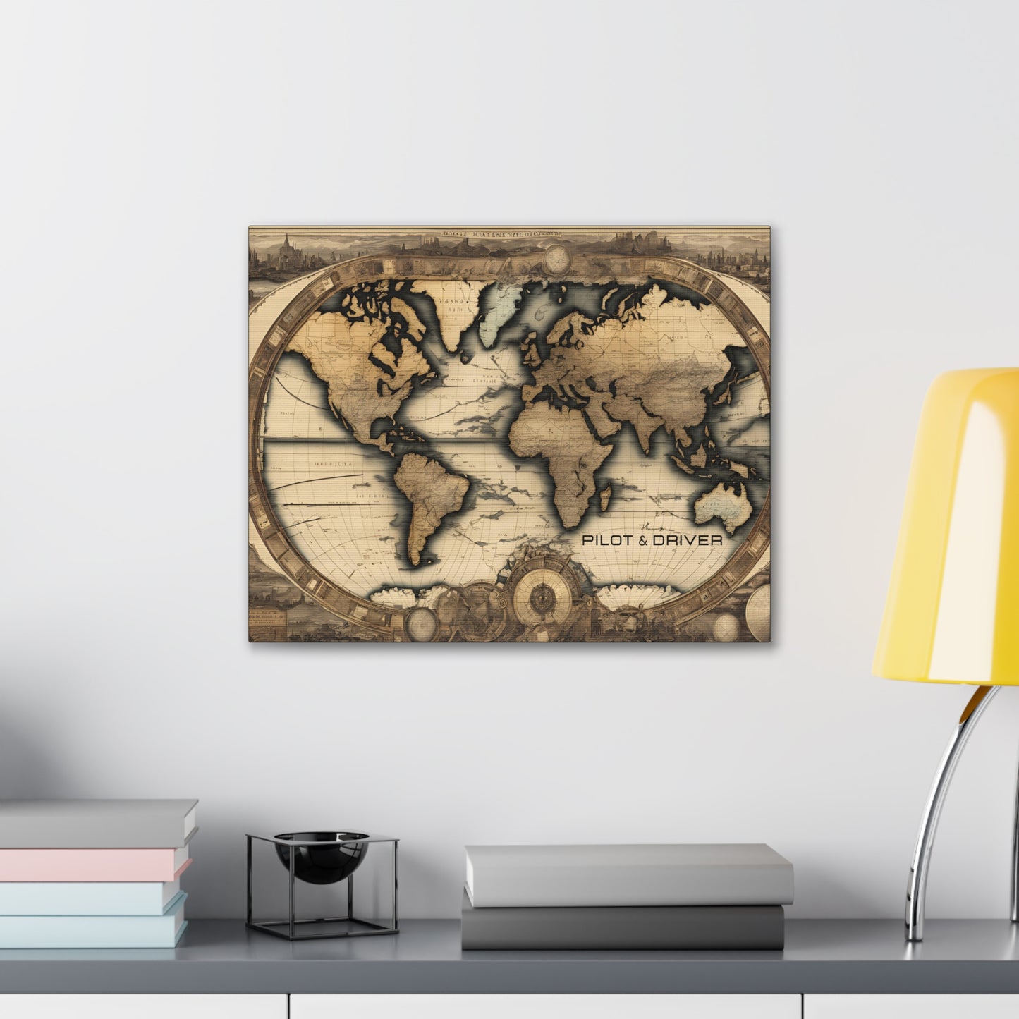 Pilot & Driver™ Vintage Maps Collection | Stretched Canvas Prints | Map 01