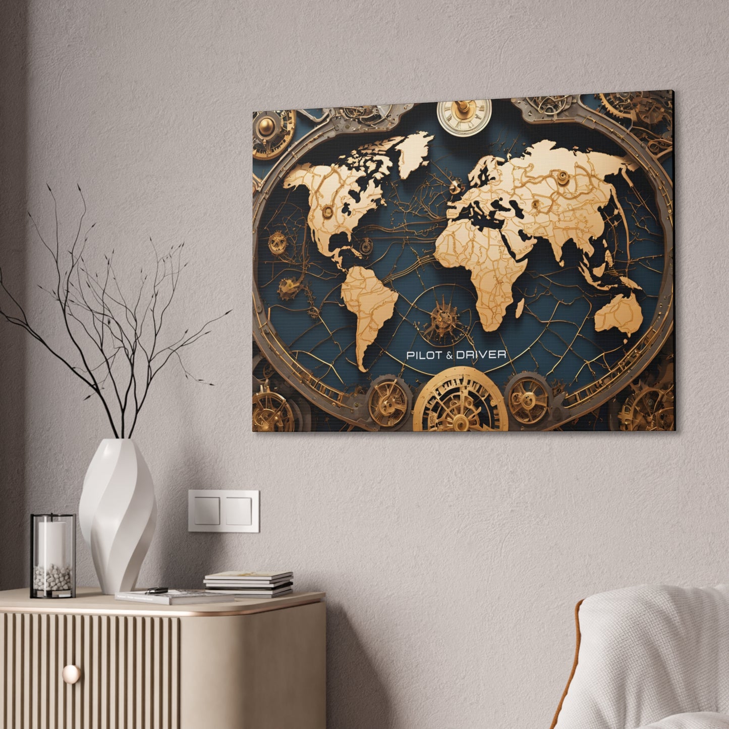 Pilot & Driver™ Vintage Maps Collection | Stretched Canvas Prints | Map 03