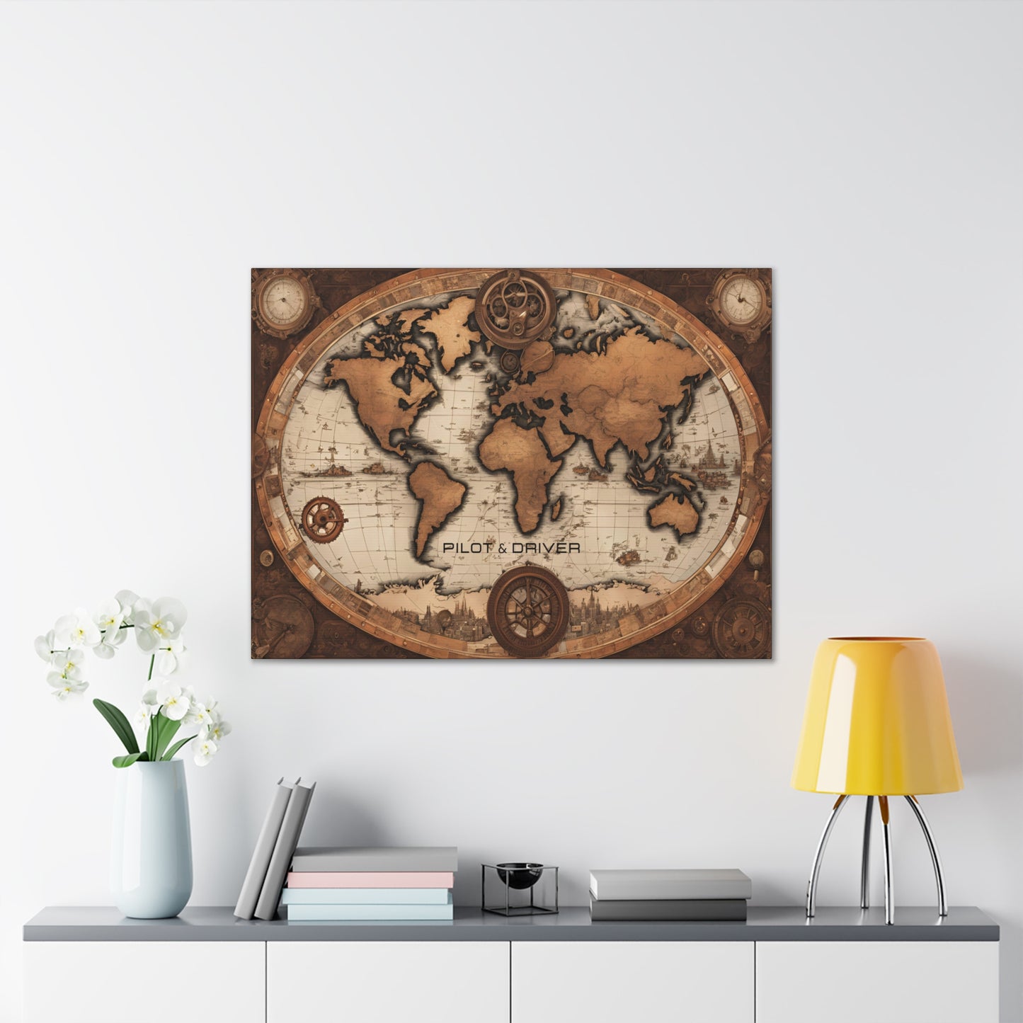 Pilot & Driver™ Vintage Maps Collection | Stretched Canvas Prints | Map 02