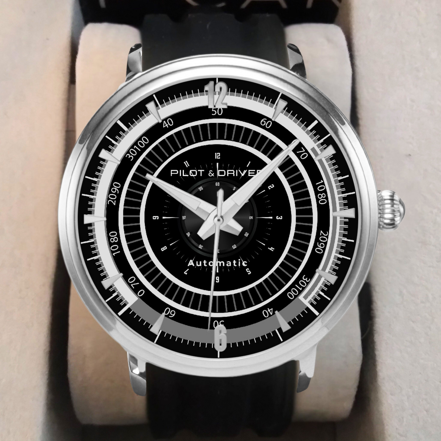 Pilot & Driver™ | Aero 04 | Automatic Watch | 46mm, Rubber Strap