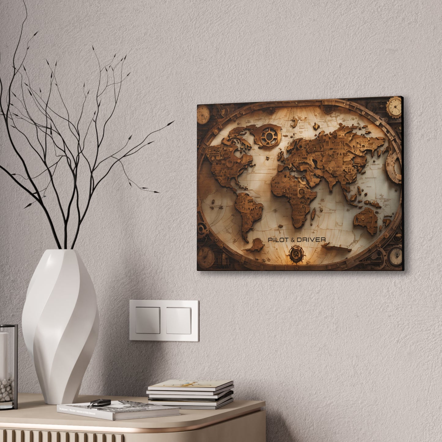 Pilot & Driver™ Vintage Maps Collection | Stretched Canvas Prints | Map 05