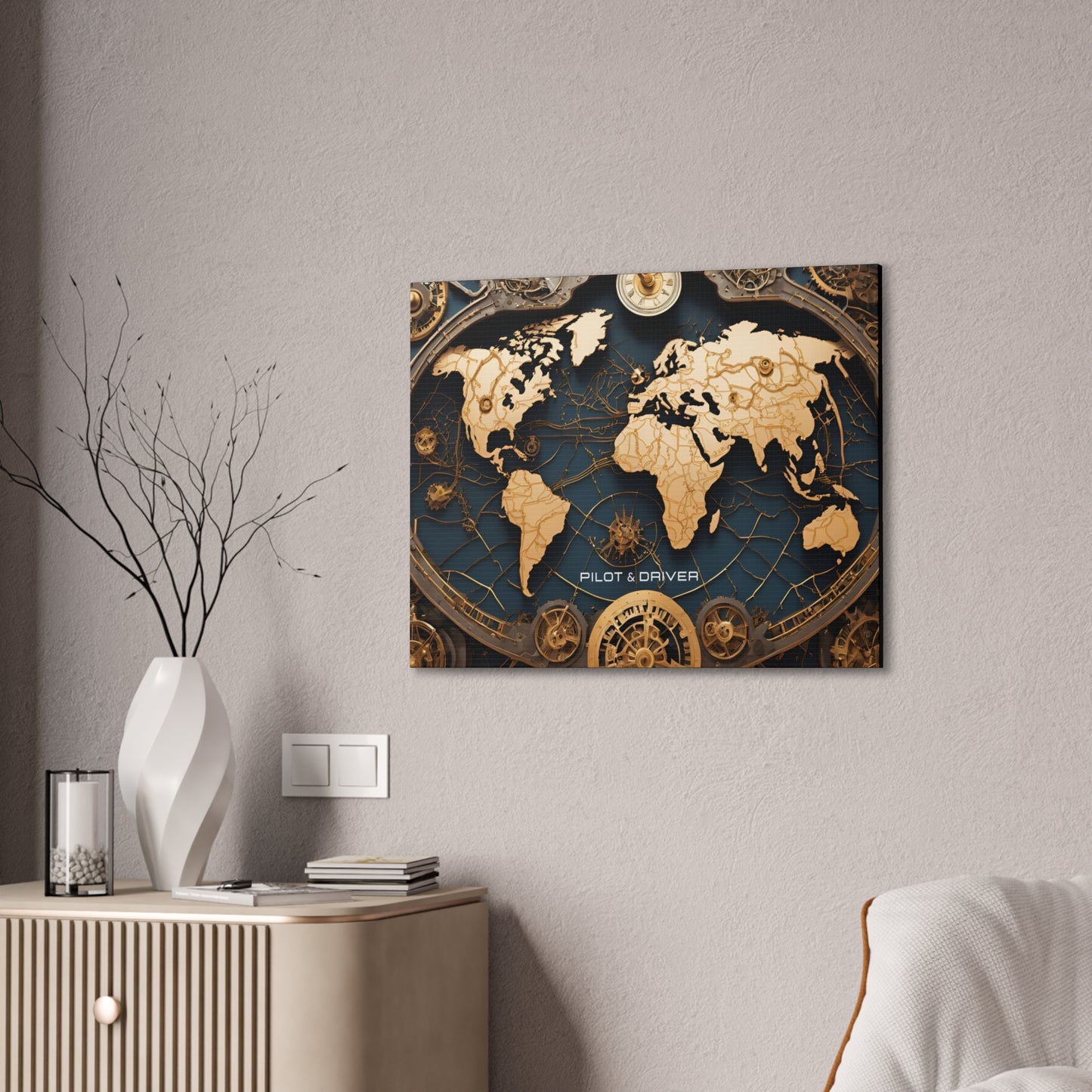 Pilot & Driver™ Vintage Maps Collection | Stretched Canvas Prints | Map 03