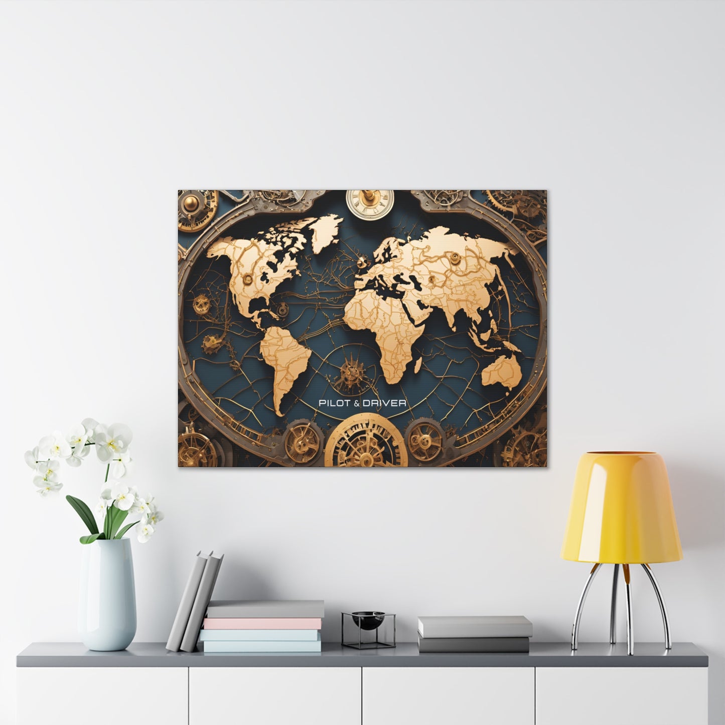 Pilot & Driver™ Vintage Maps Collection | Stretched Canvas Prints | Map 03