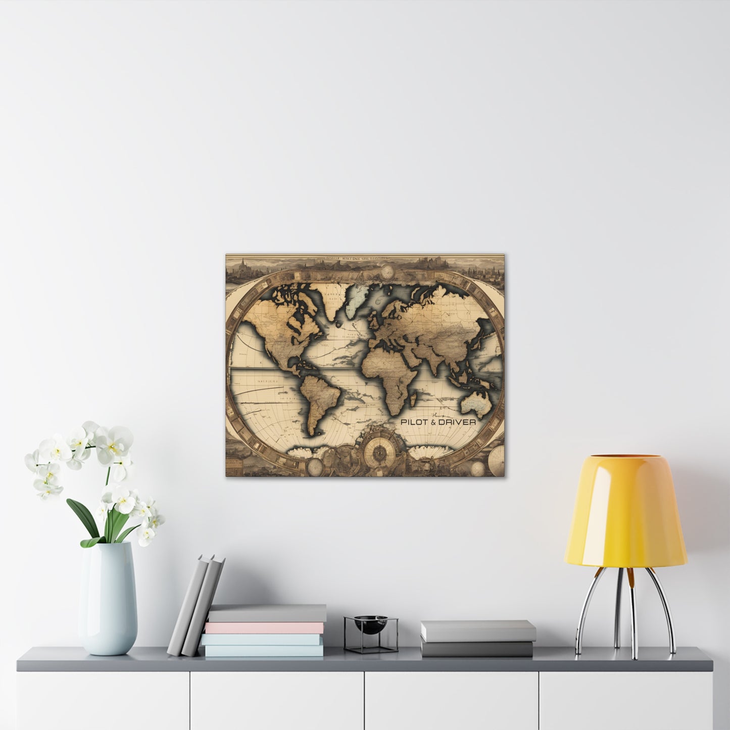 Pilot & Driver™ Vintage Maps Collection | Stretched Canvas Prints | Map 01