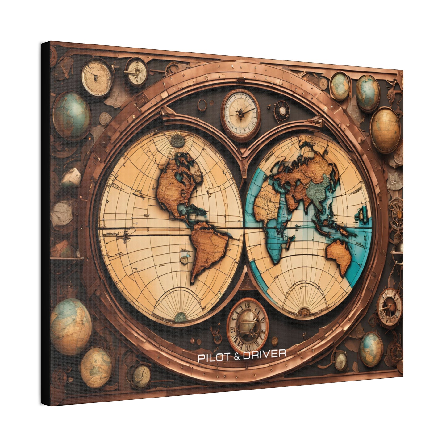 Pilot & Driver™ Vintage Maps Collection | Stretched Canvas Prints | Map 04