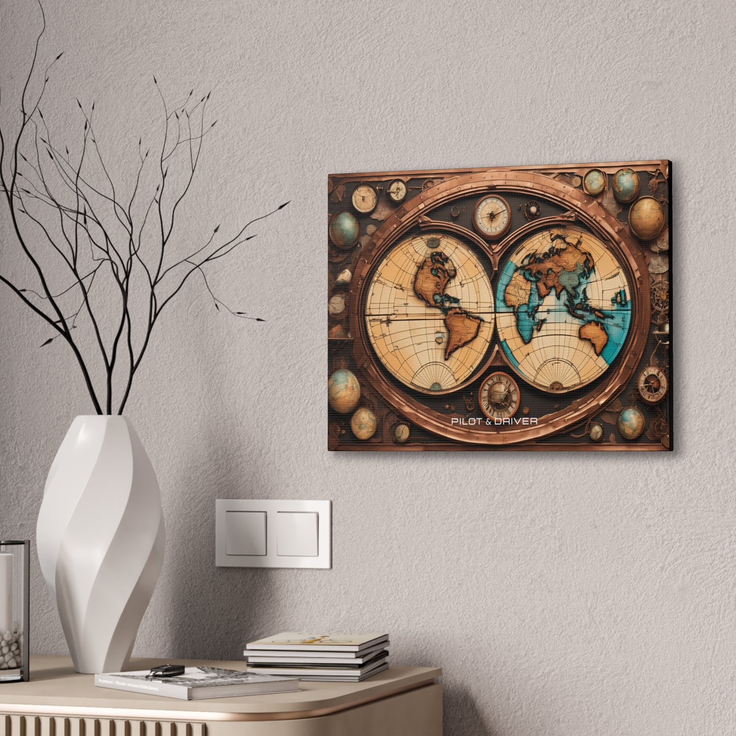 Pilot & Driver™ Vintage Maps Collection | Stretched Canvas Prints | Map 04