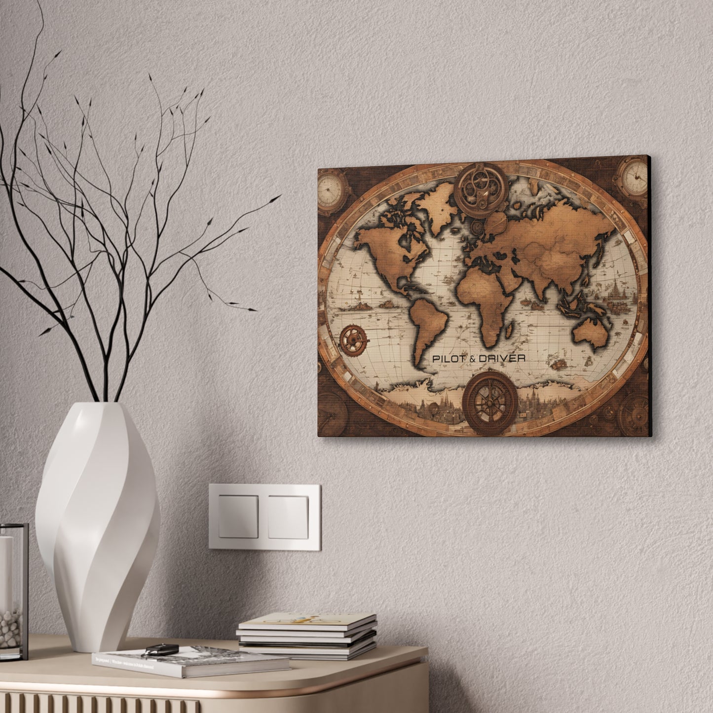 Pilot & Driver™ Vintage Maps Collection | Stretched Canvas Prints | Map 02
