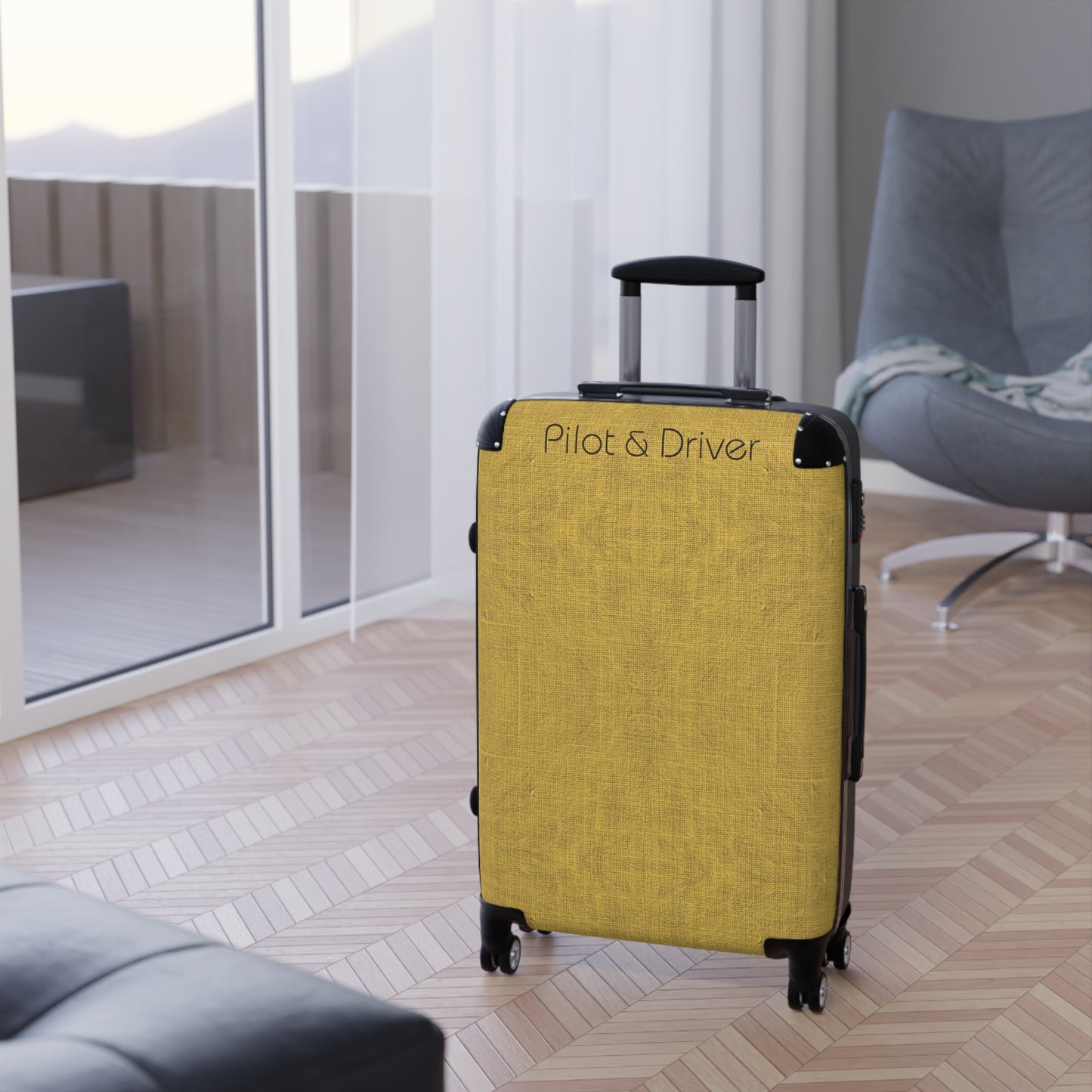 Pilot & Driver™ | Hardshell Suitcase | 3 Sizes | Mustard 01