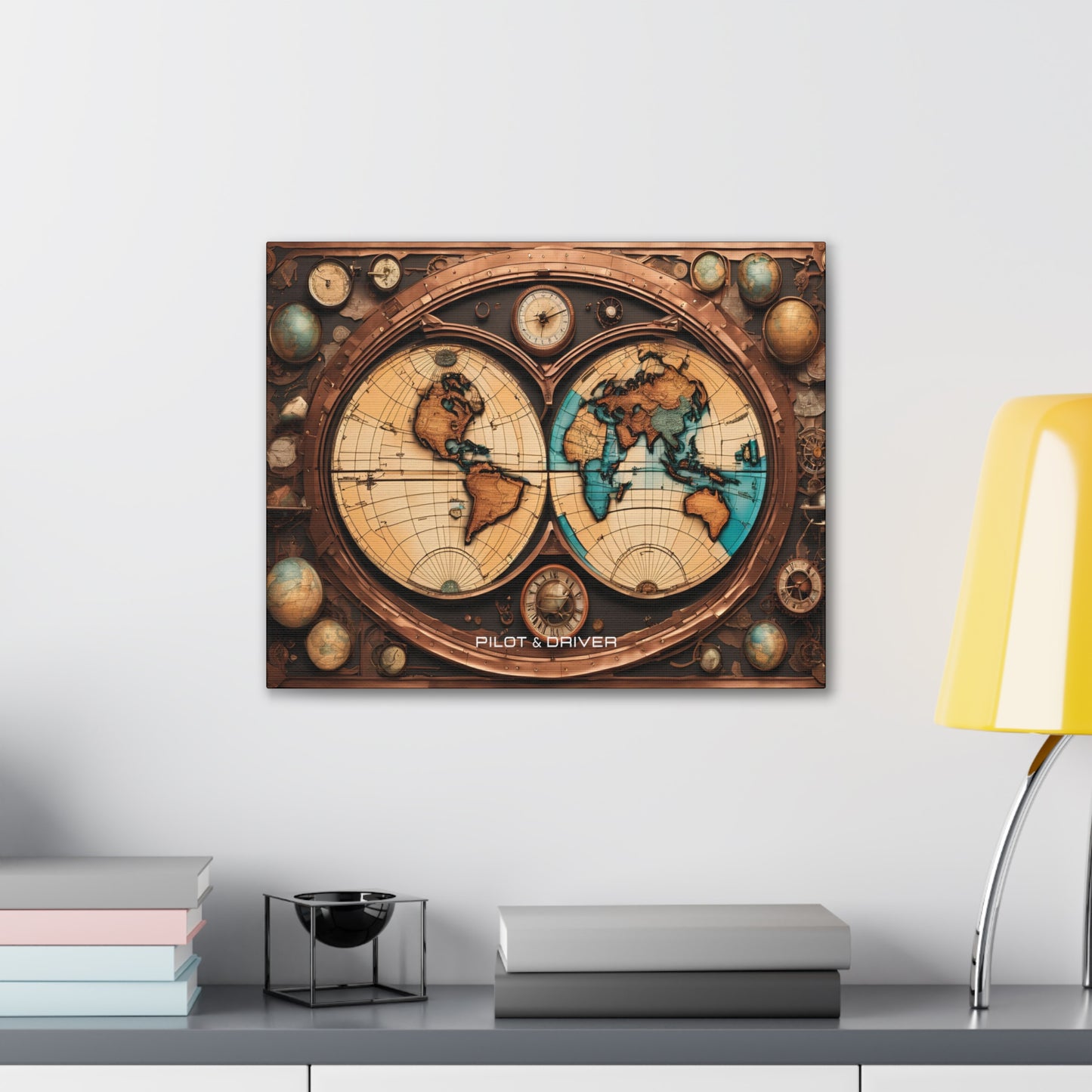 Pilot & Driver™ Vintage Maps Collection | Stretched Canvas Prints | Map 04