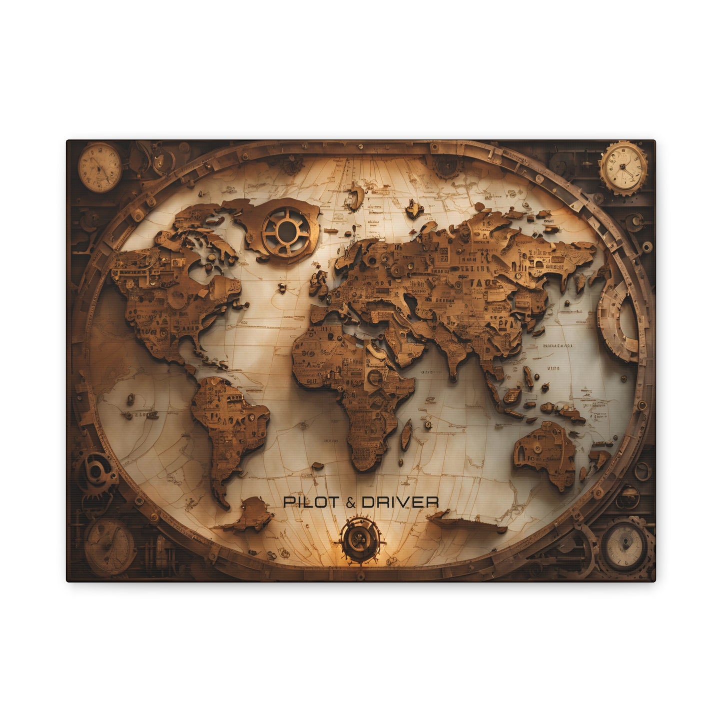Pilot & Driver™ Vintage Maps Collection | Stretched Canvas Prints | Map 05