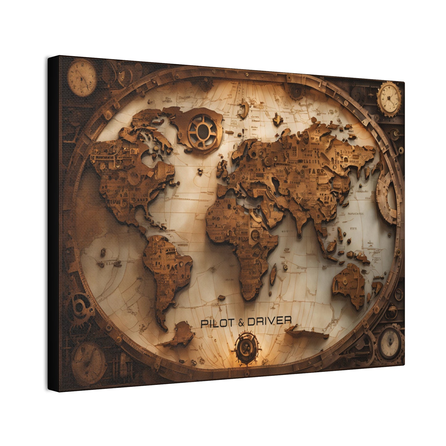 Pilot & Driver™ Vintage Maps Collection | Stretched Canvas Prints | Map 05