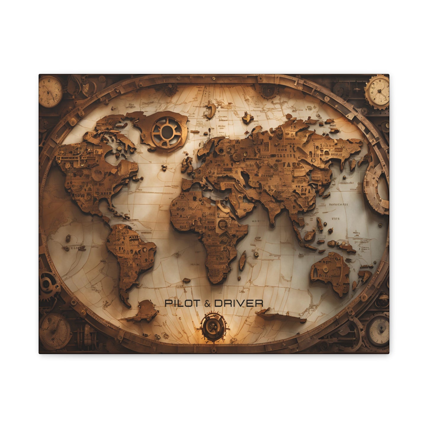 Pilot & Driver™ Vintage Maps Collection | Stretched Canvas Prints | Map 05