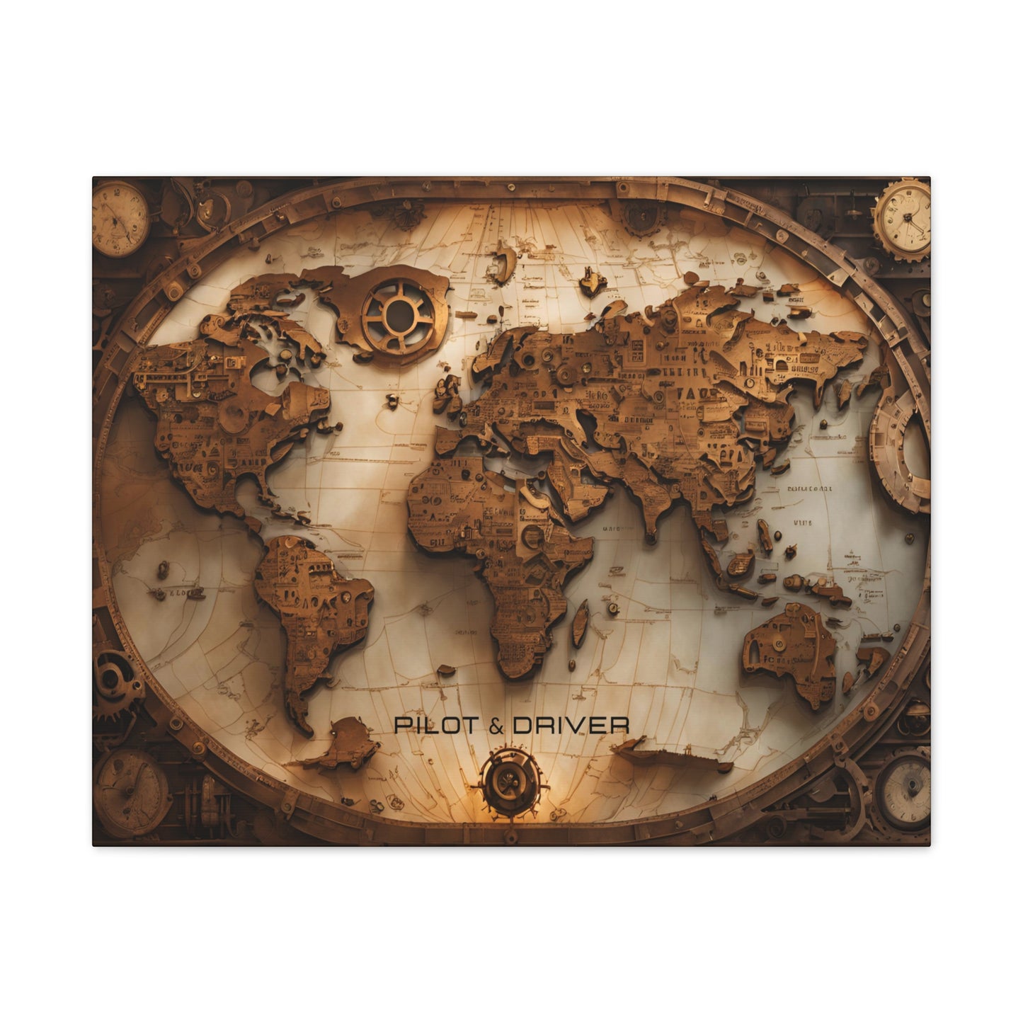 Pilot & Driver™ Vintage Maps Collection | Stretched Canvas Prints | Map 05