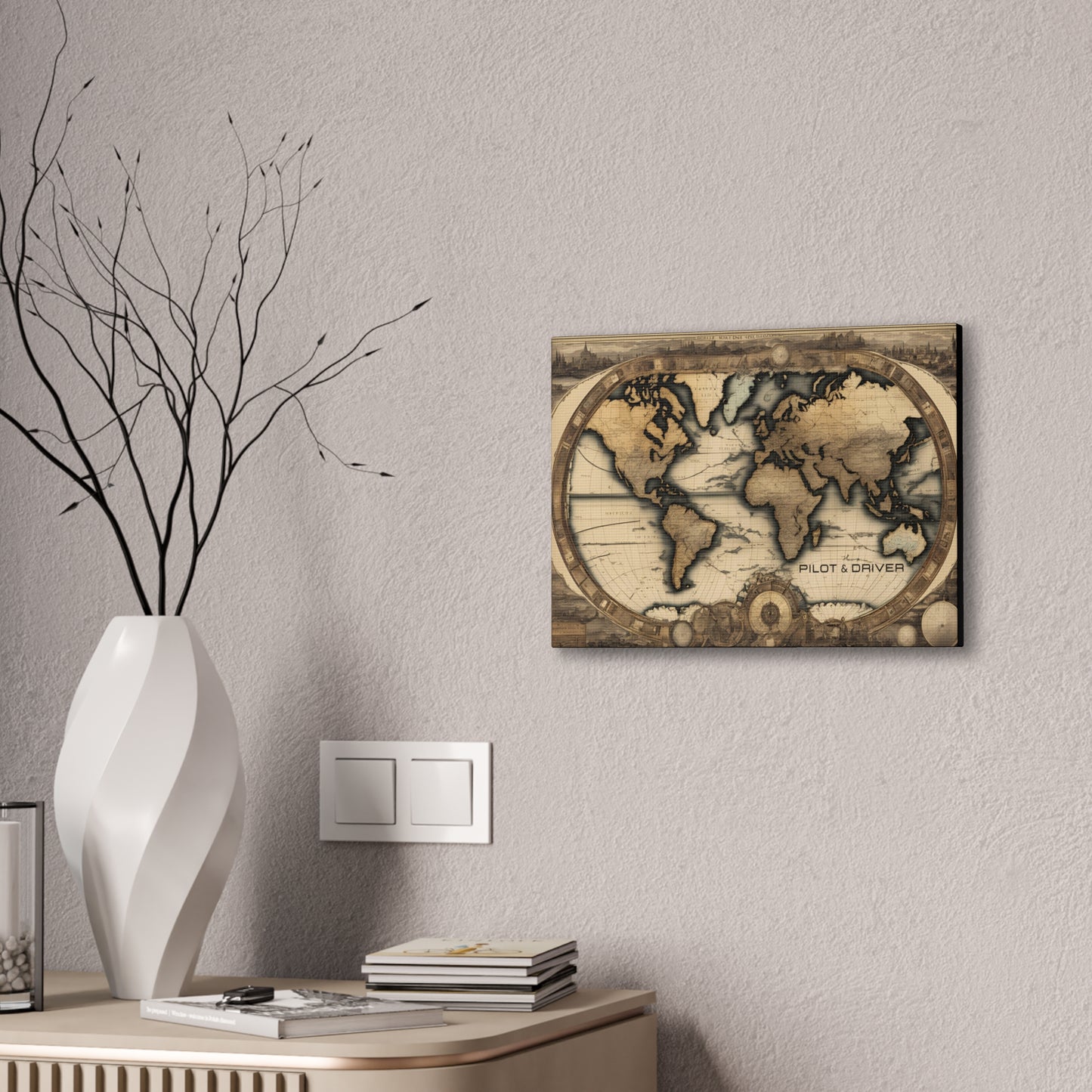 Pilot & Driver™ Vintage Maps Collection | Stretched Canvas Prints | Map 01
