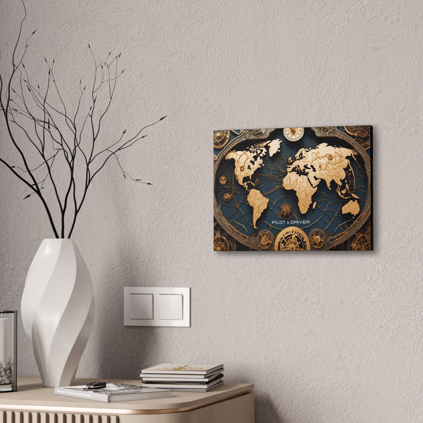 Pilot & Driver™ Vintage Maps Collection | Stretched Canvas Prints | Map 03