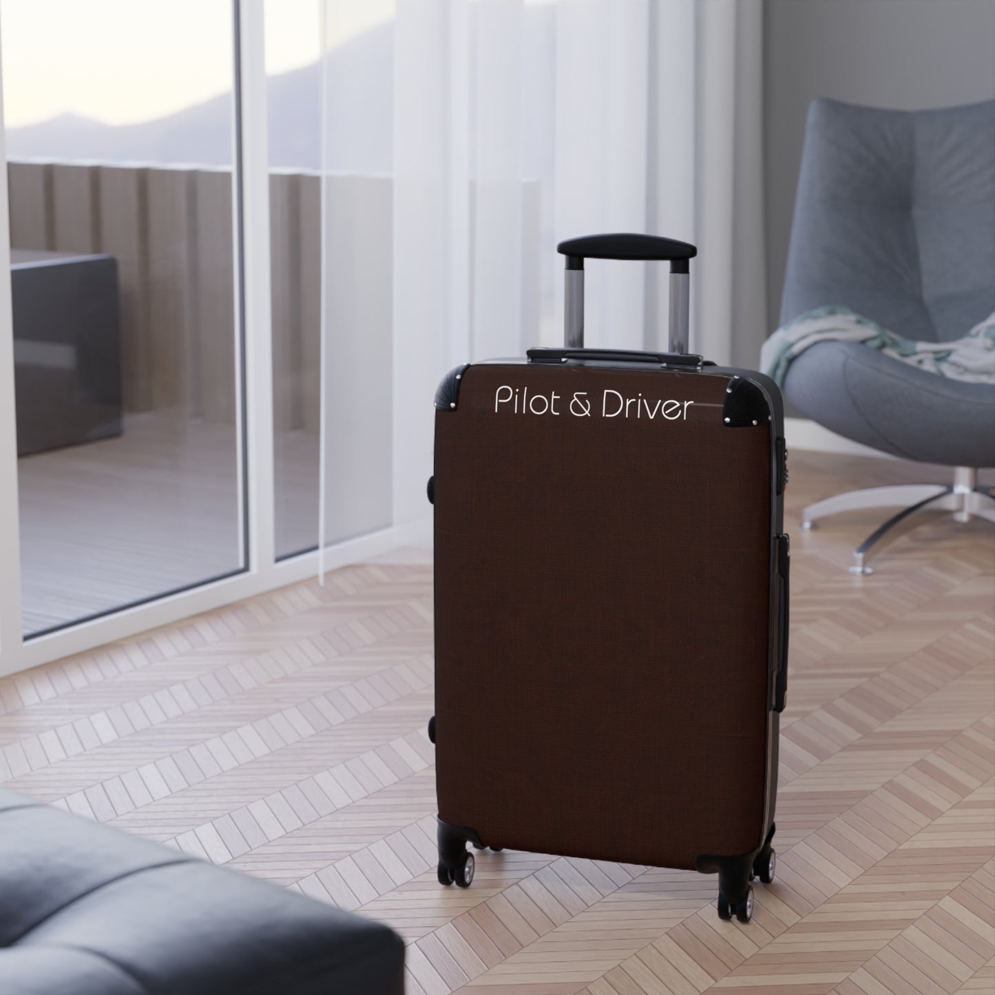 Pilot & Driver™ | Hardshell Suitcase | 3 Sizes | Chocolate