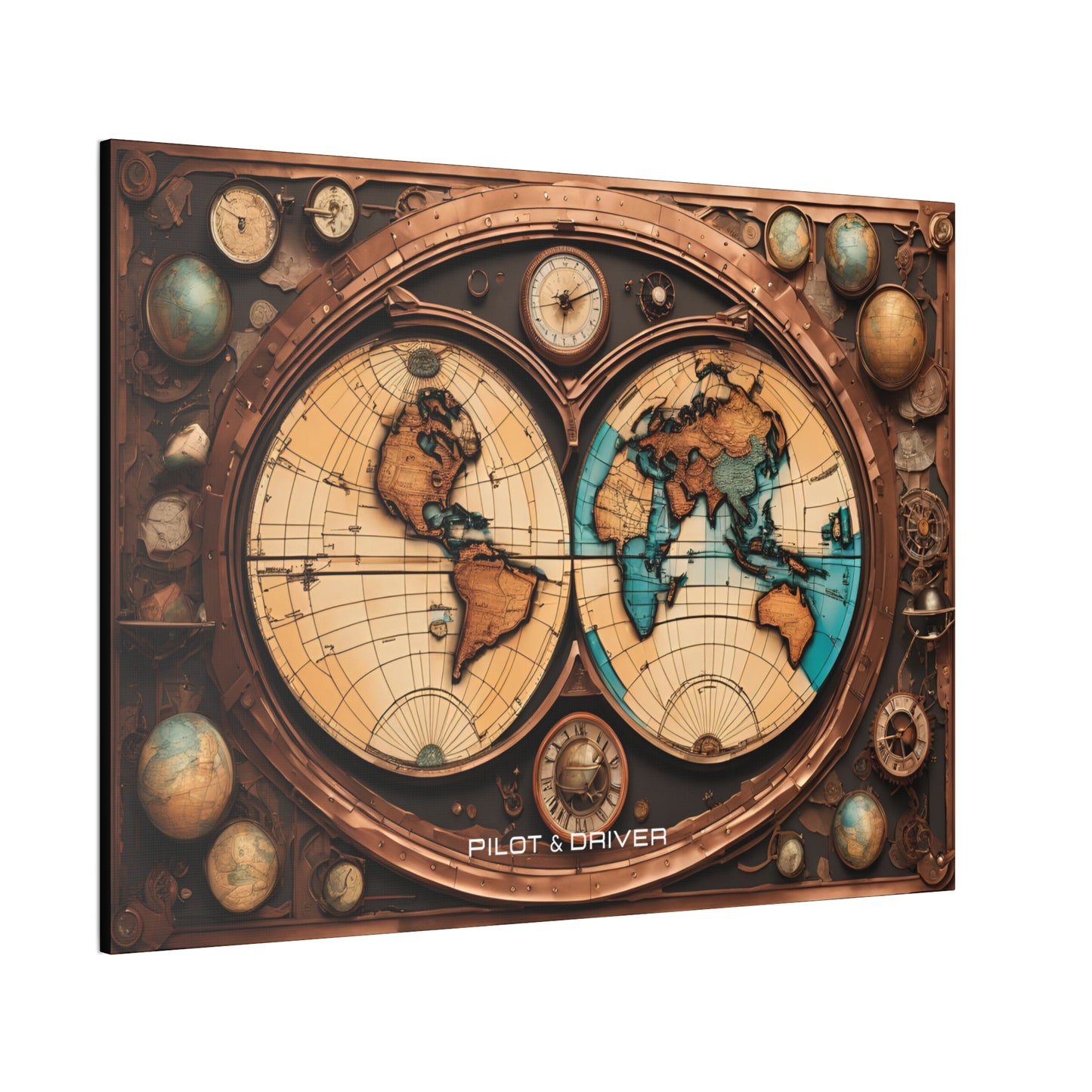 Pilot & Driver™ Vintage Maps Collection | Stretched Canvas Prints | Map 04