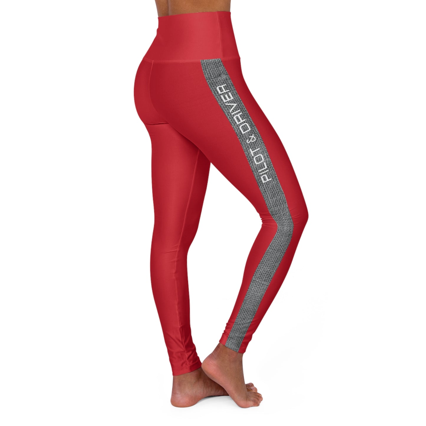 Pilot & Driver™ | High-Waisted Track Leggings | Crimson Red
