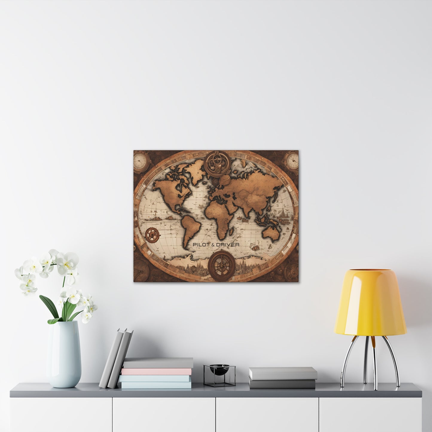 Pilot & Driver™ Vintage Maps Collection | Stretched Canvas Prints | Map 02