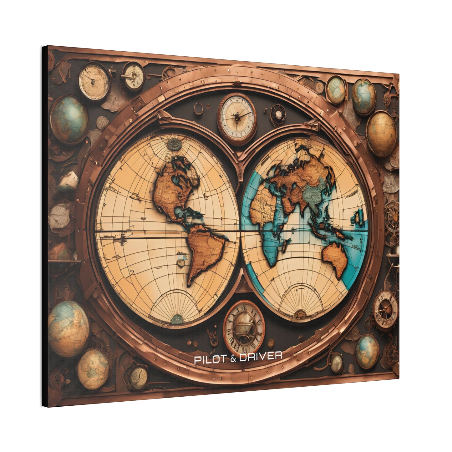 Pilot & Driver™ Vintage Maps Collection | Stretched Canvas Prints | Map 04