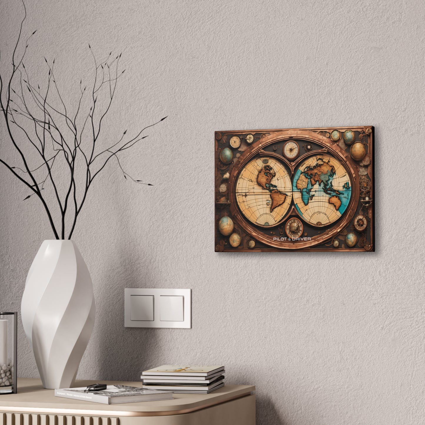 Pilot & Driver™ Vintage Maps Collection | Stretched Canvas Prints | Map 04