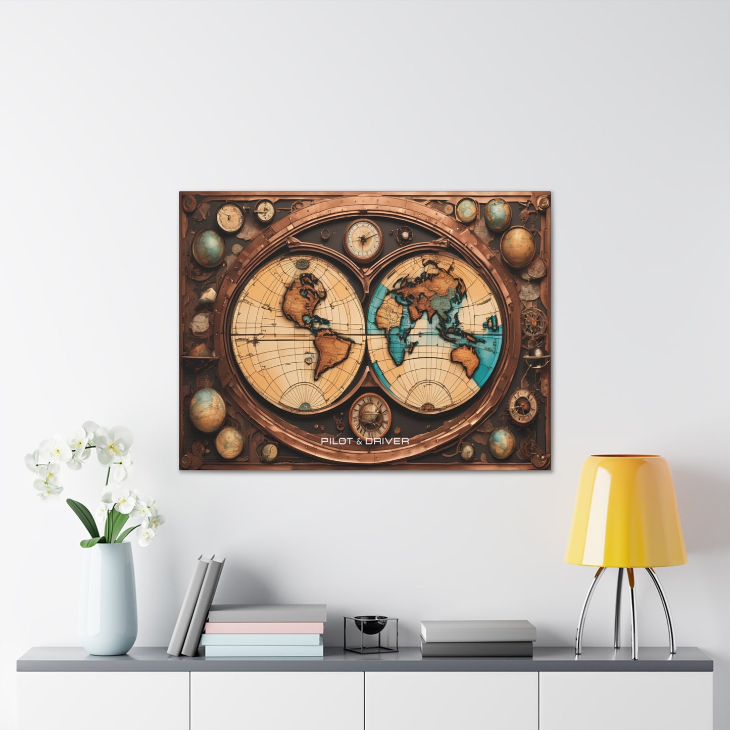 Pilot & Driver™ Vintage Maps Collection | Stretched Canvas Prints | Map 04