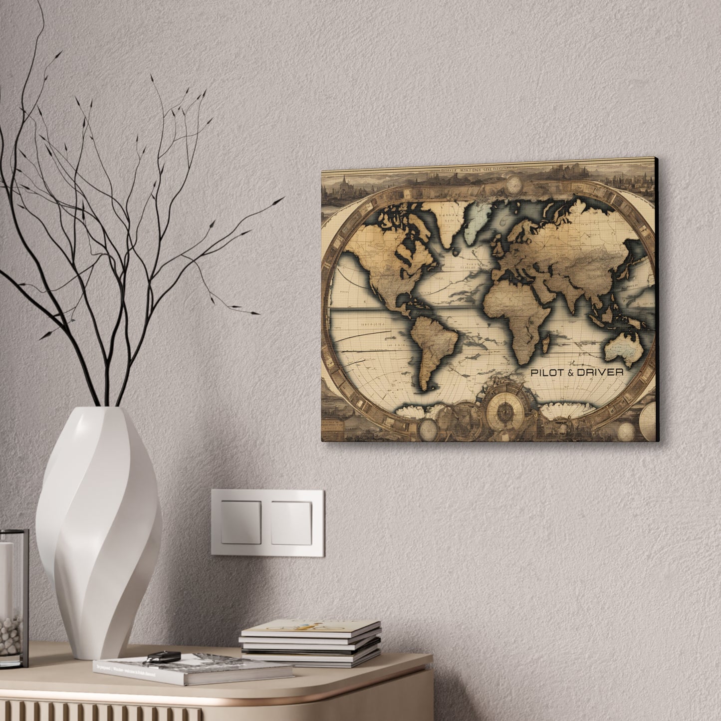 Pilot & Driver™ Vintage Maps Collection | Stretched Canvas Prints | Map 01