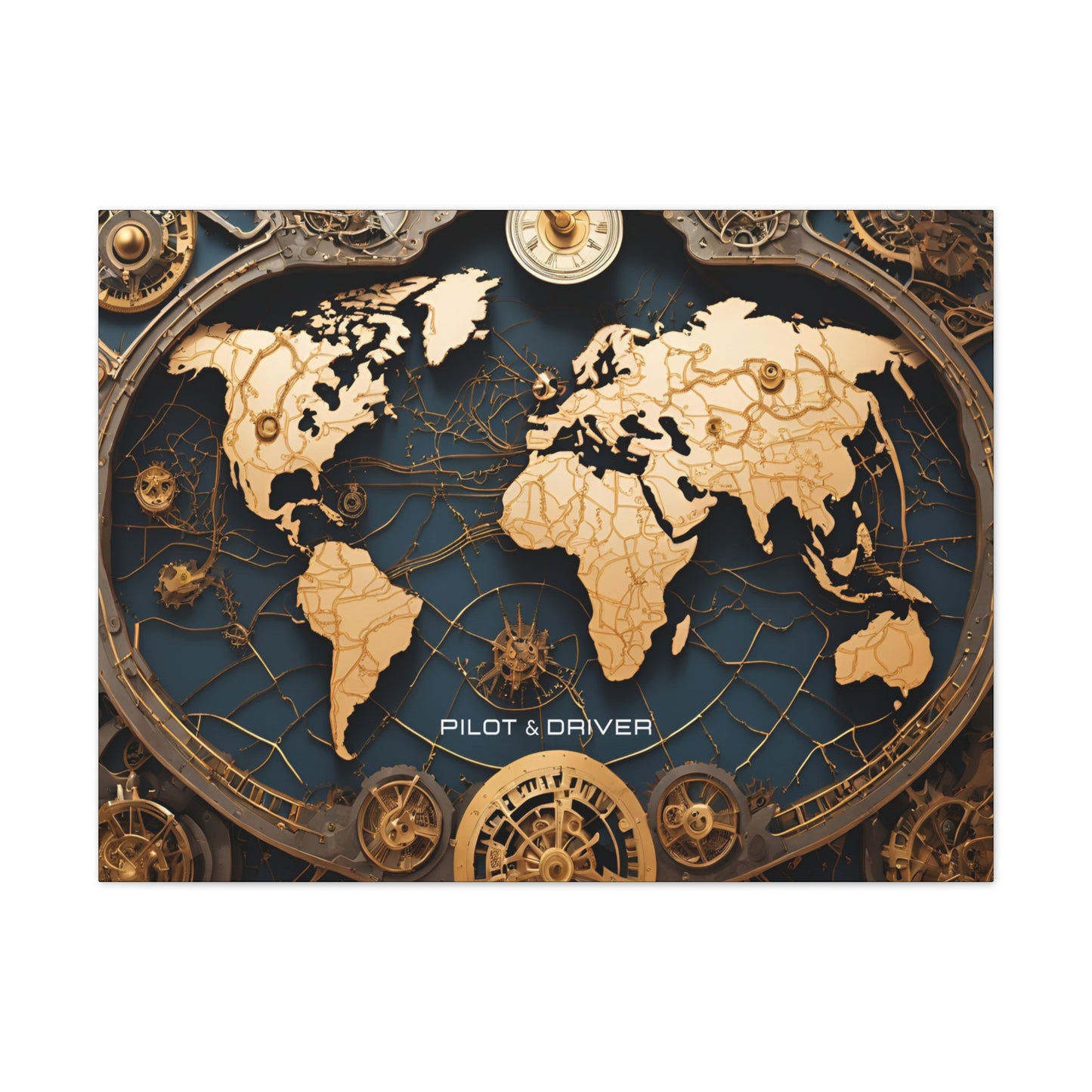 Pilot & Driver™ Vintage Maps Collection | Stretched Canvas Prints | Map 03