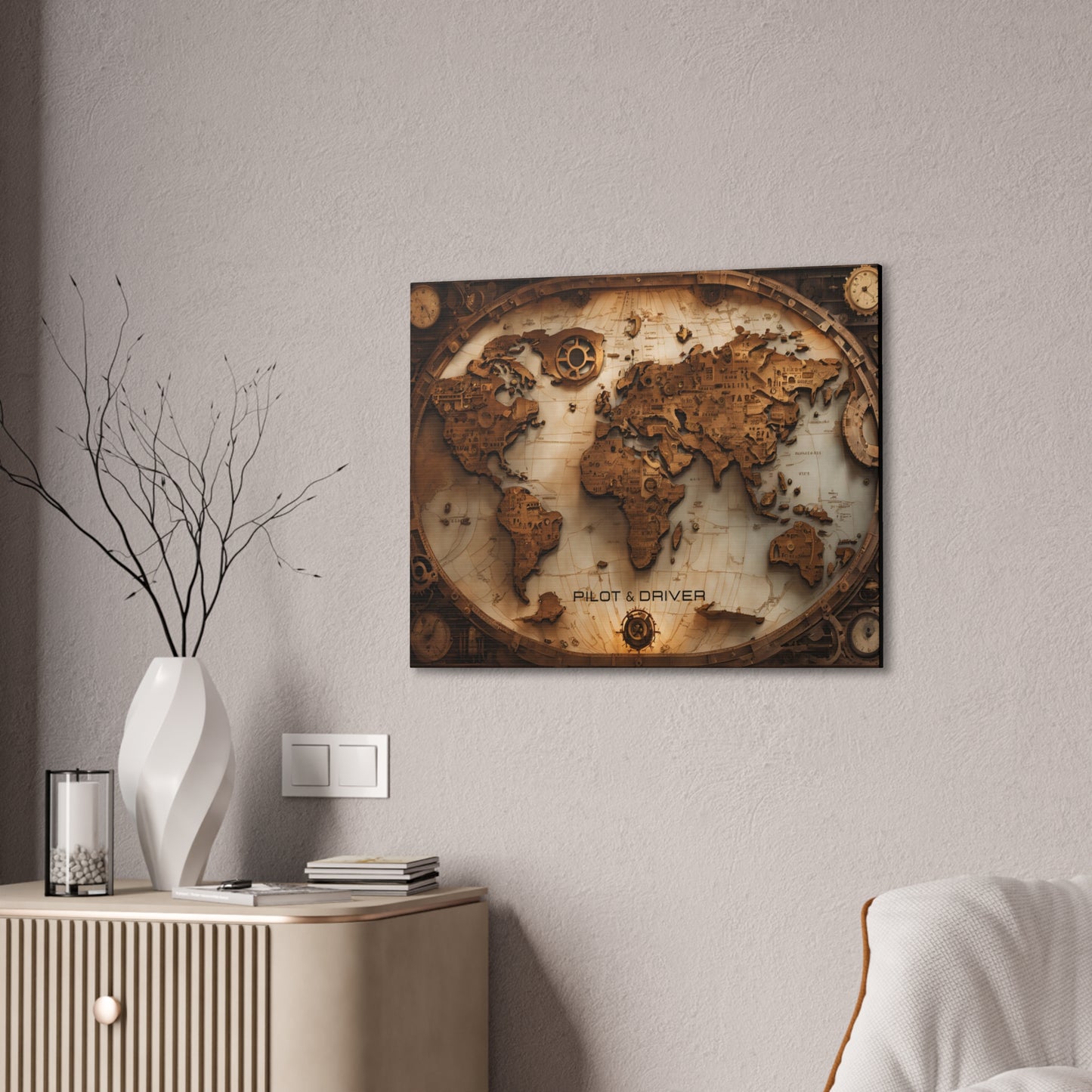 Pilot & Driver™ Vintage Maps Collection | Stretched Canvas Prints | Map 05