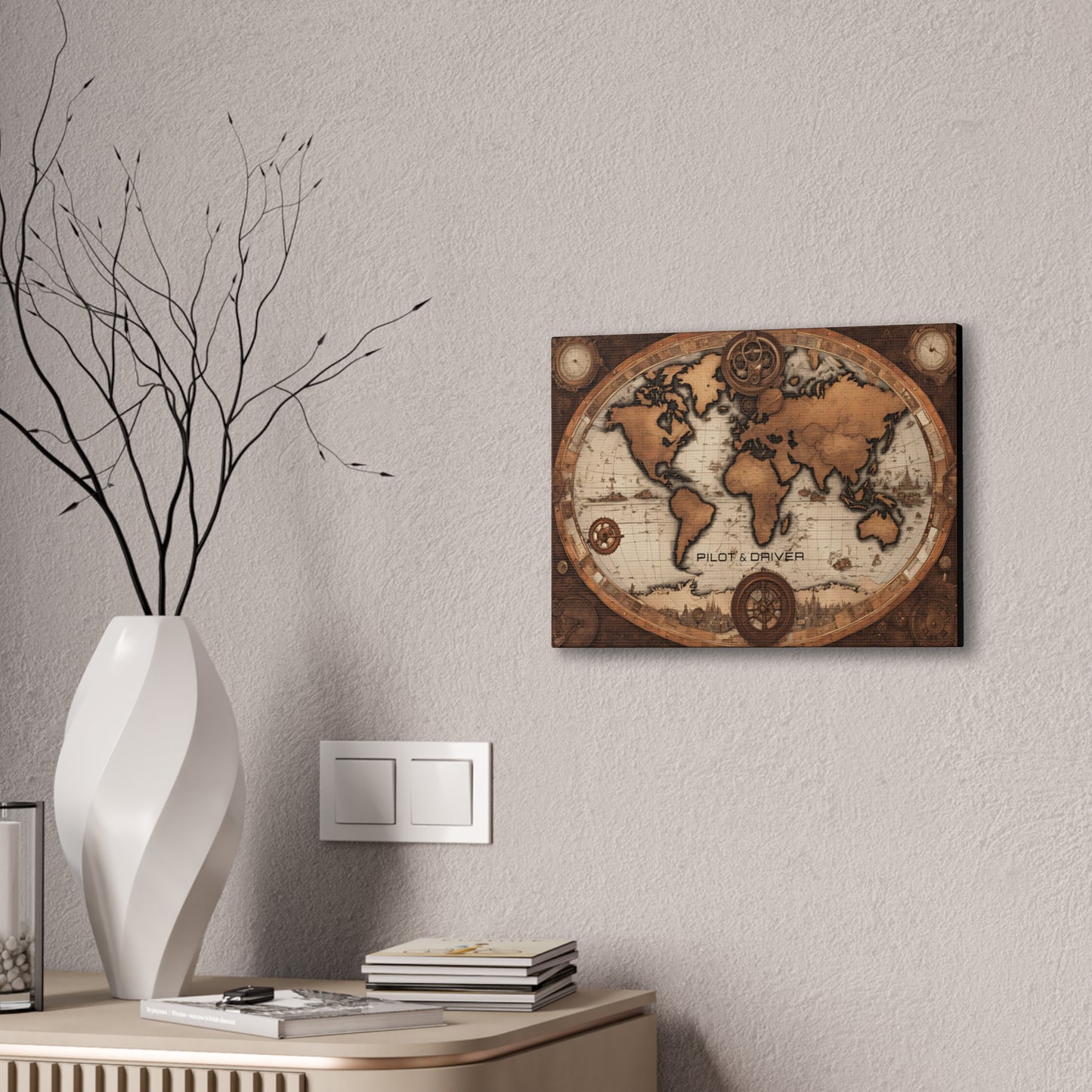 Pilot & Driver™ Vintage Maps Collection | Stretched Canvas Prints | Map 02