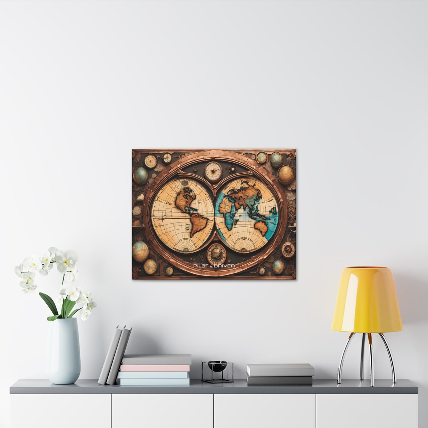 Pilot & Driver™ Vintage Maps Collection | Stretched Canvas Prints | Map 04