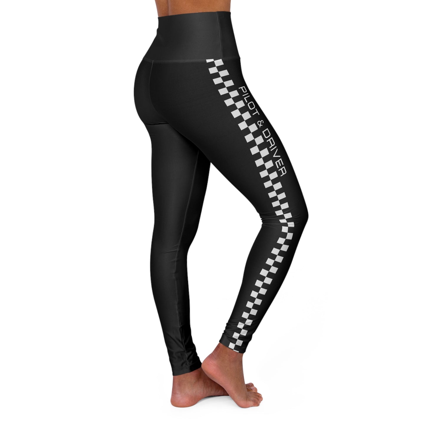 Pilot & Driver™ | High-Waisted Track Leggings | Onyx Black 02