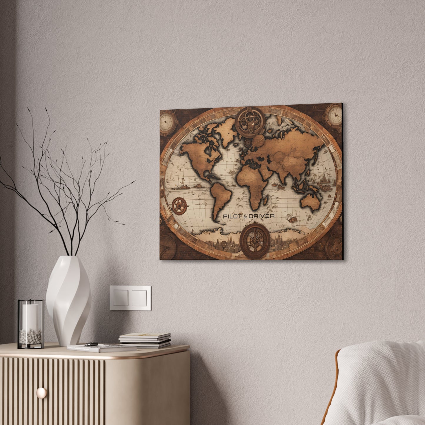 Pilot & Driver™ Vintage Maps Collection | Stretched Canvas Prints | Map 02