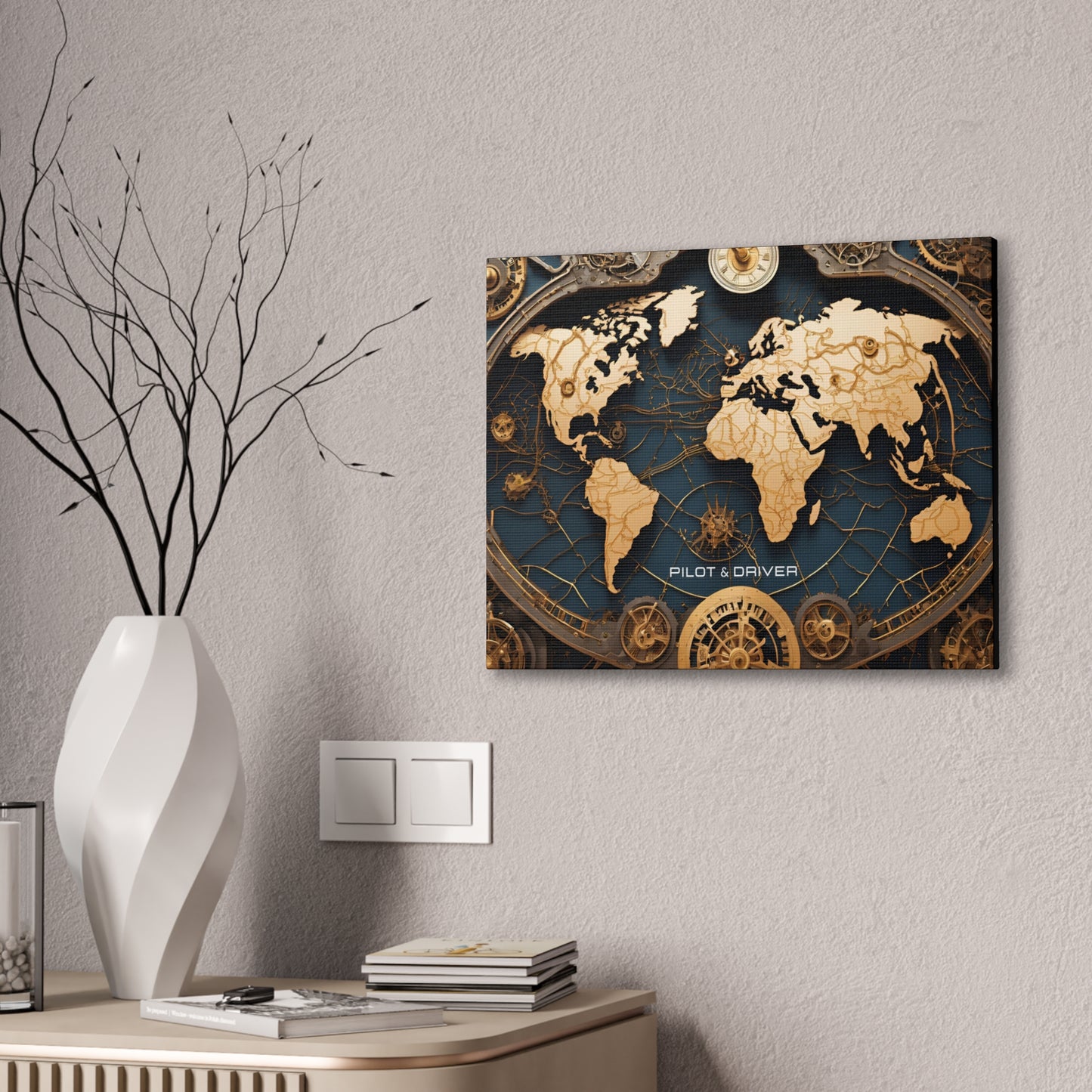 Pilot & Driver™ Vintage Maps Collection | Stretched Canvas Prints | Map 03