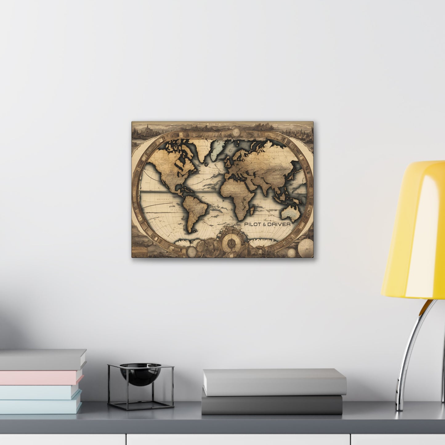 Pilot & Driver™ Vintage Maps Collection | Stretched Canvas Prints | Map 01