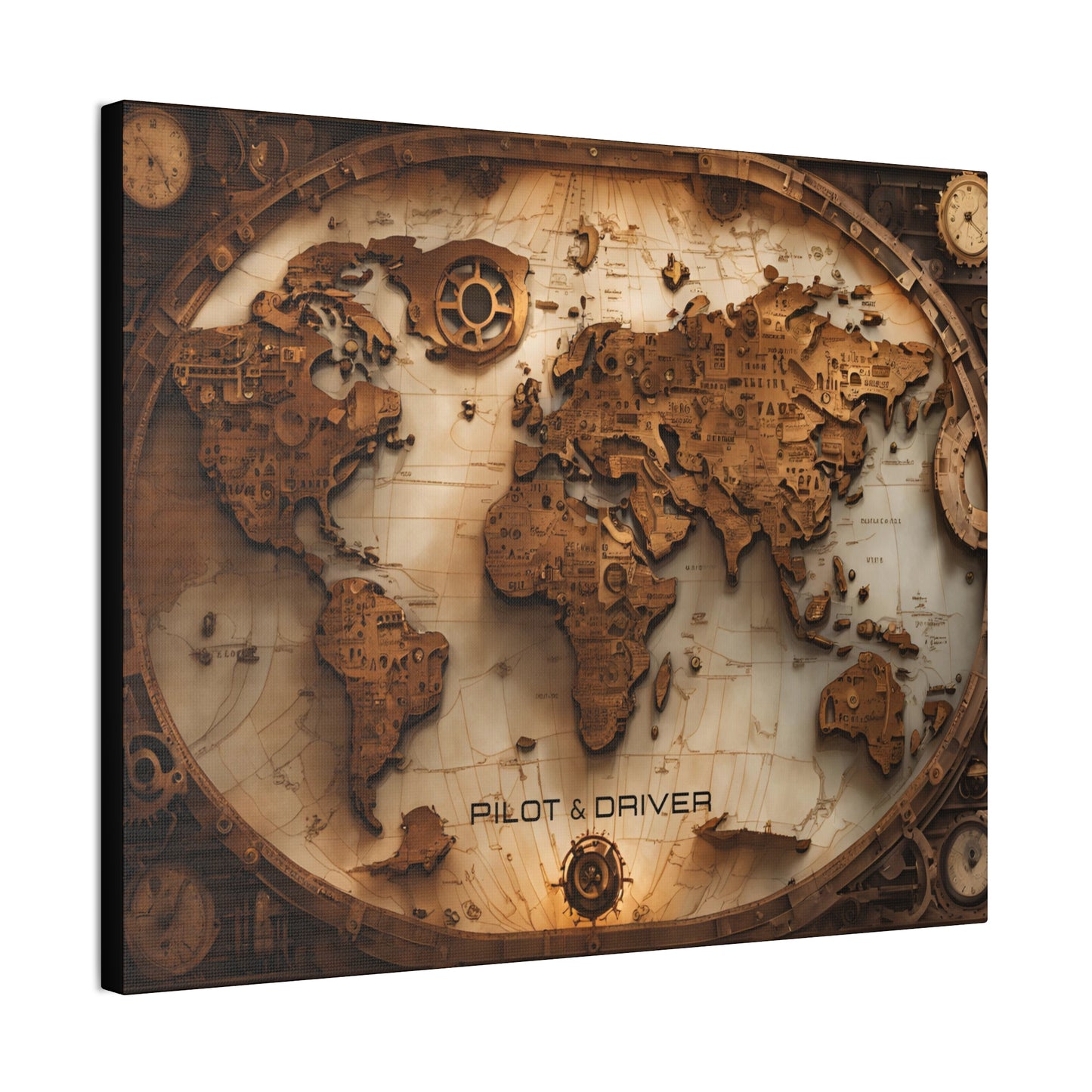 Pilot & Driver™ Vintage Maps Collection | Stretched Canvas Prints | Map 05