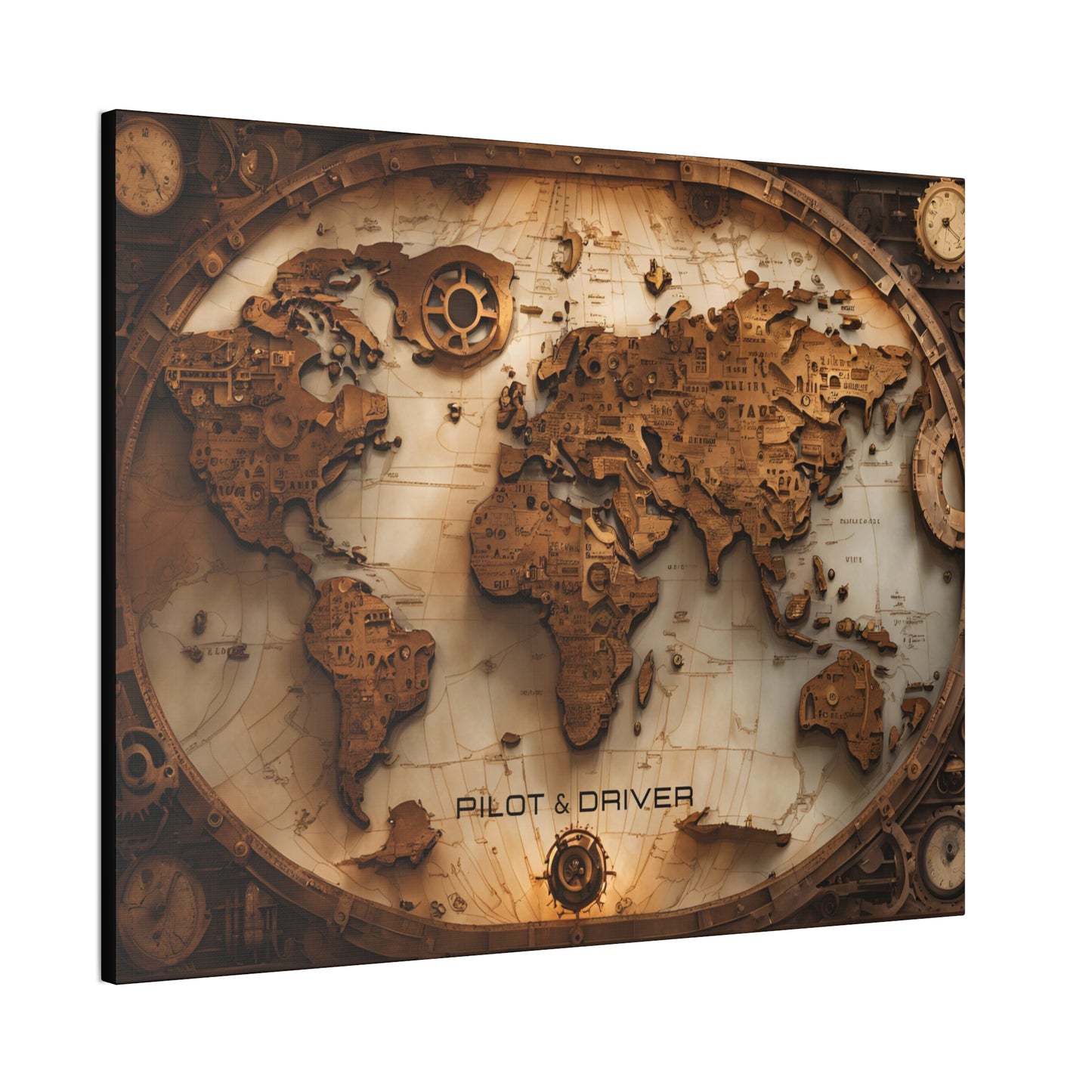 Pilot & Driver™ Vintage Maps Collection | Stretched Canvas Prints | Map 05