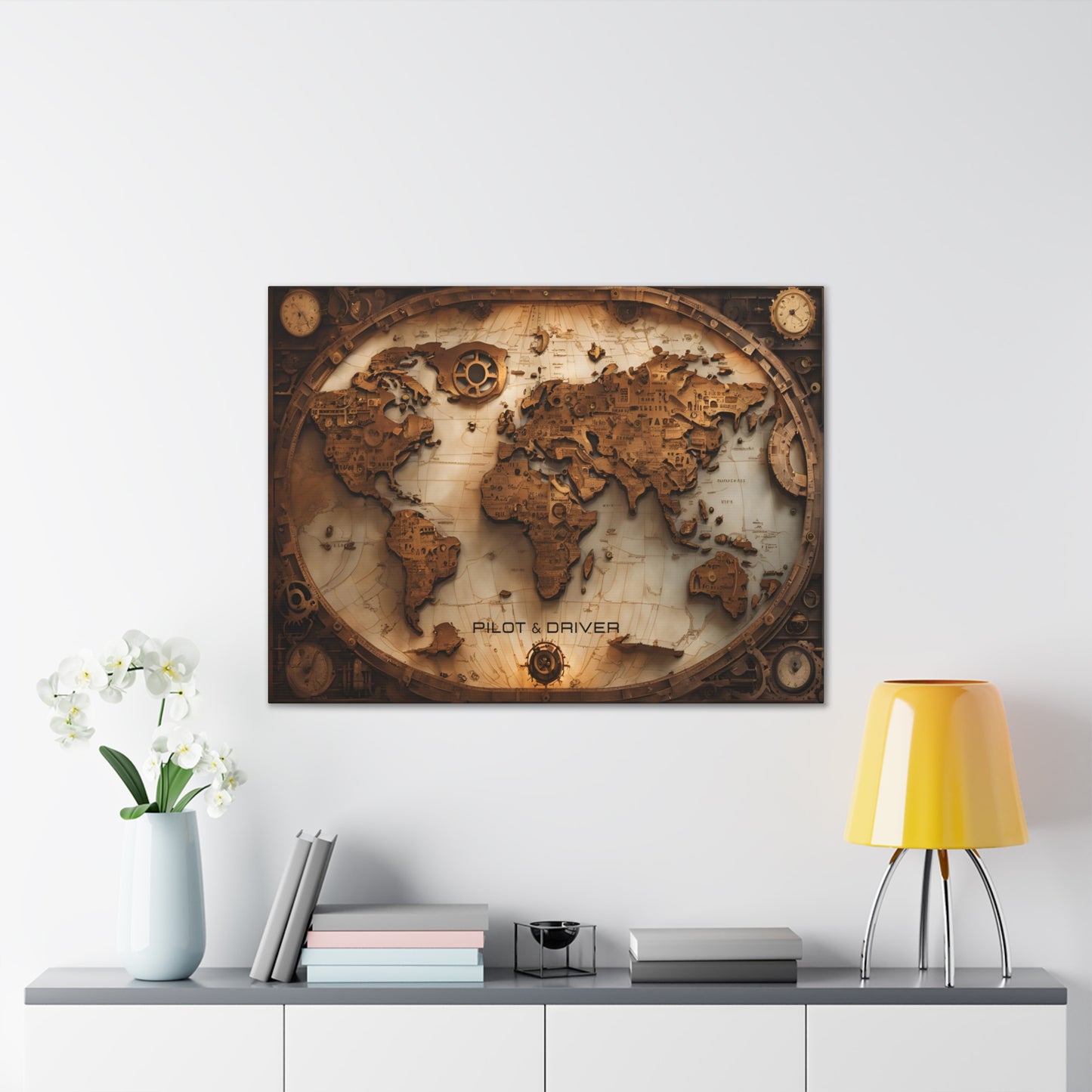 Pilot & Driver™ Vintage Maps Collection | Stretched Canvas Prints | Map 05