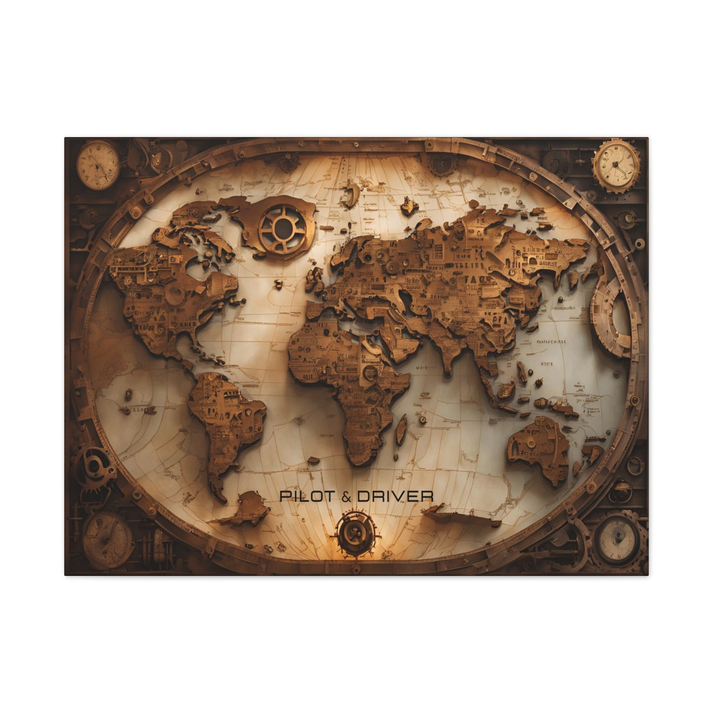 Pilot & Driver™ Vintage Maps Collection | Stretched Canvas Prints | Map 05