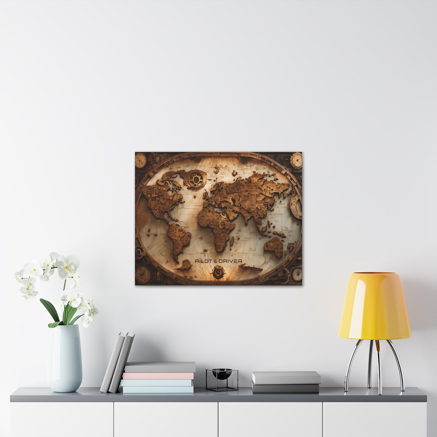 Pilot & Driver™ Vintage Maps Collection | Stretched Canvas Prints | Map 05