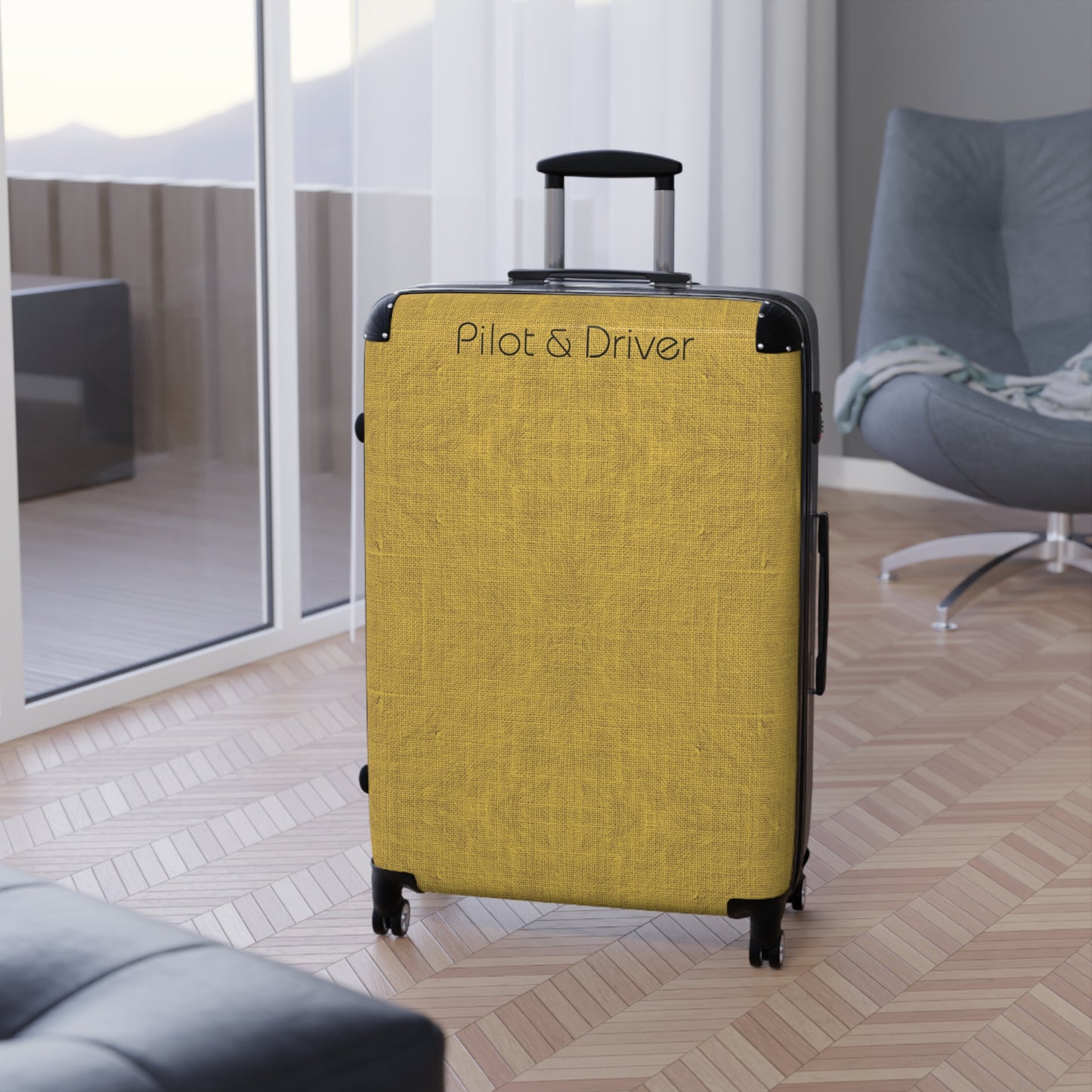 Pilot & Driver™ | Hardshell Suitcase | 3 Sizes | Mustard 01