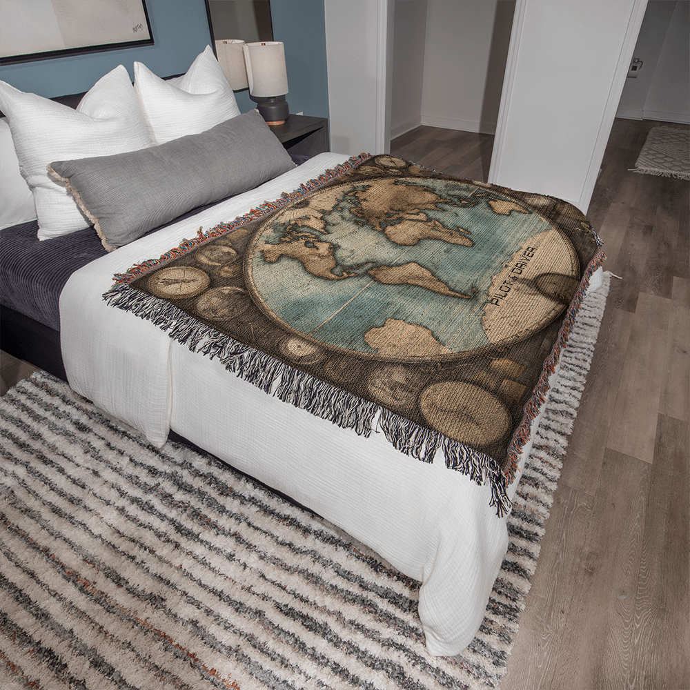 Pilot & Driver™ | Heirloom Woven Blanket | World Map 03