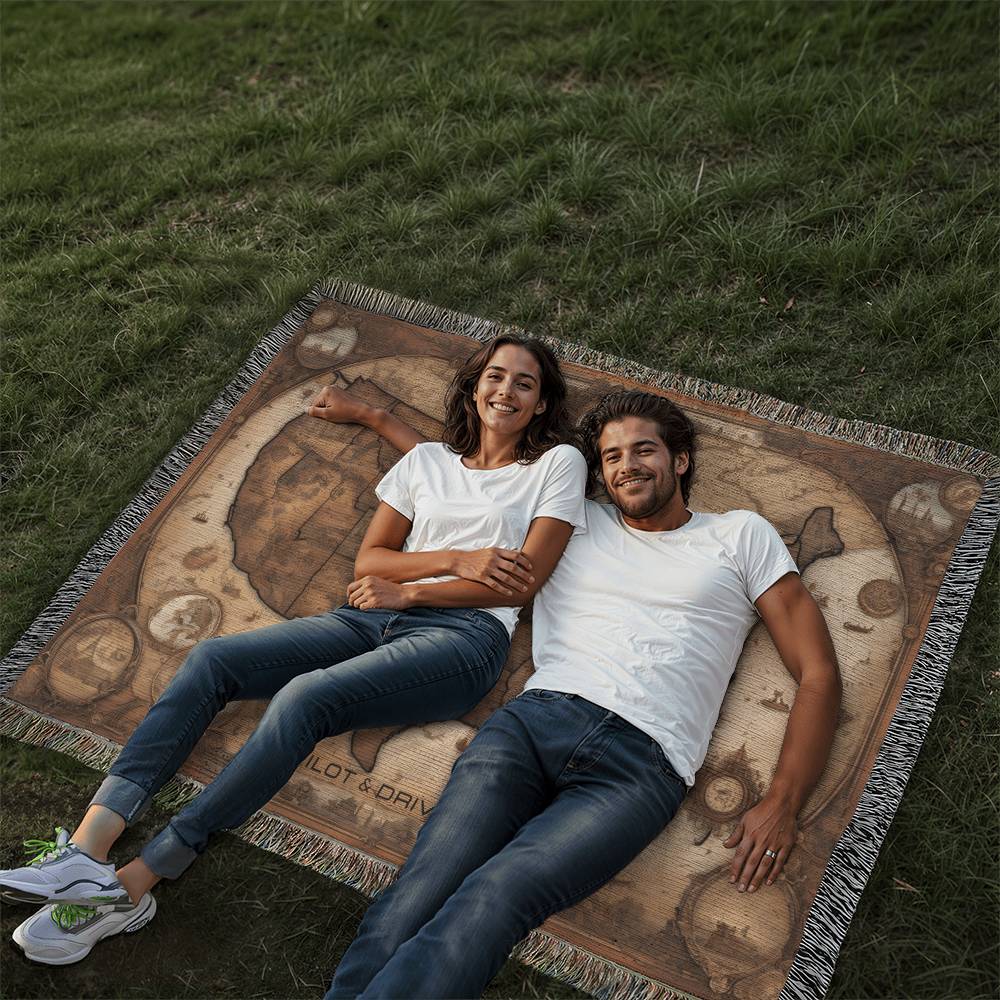 Pilot & Driver™ | Heirloom Woven Blanket | 100% Cotton | USA 01