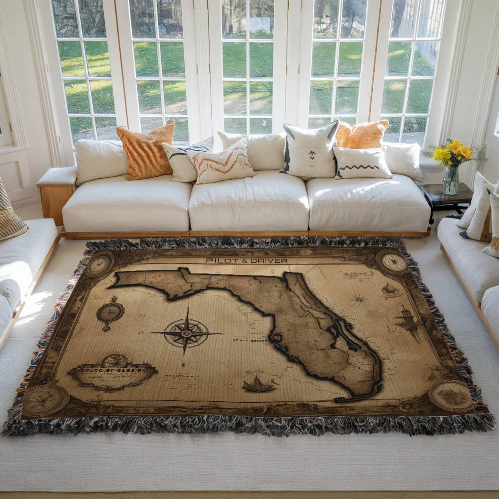 Pilot & Driver™ | Heirloom Woven Blanket | 100% Cotton | Florida