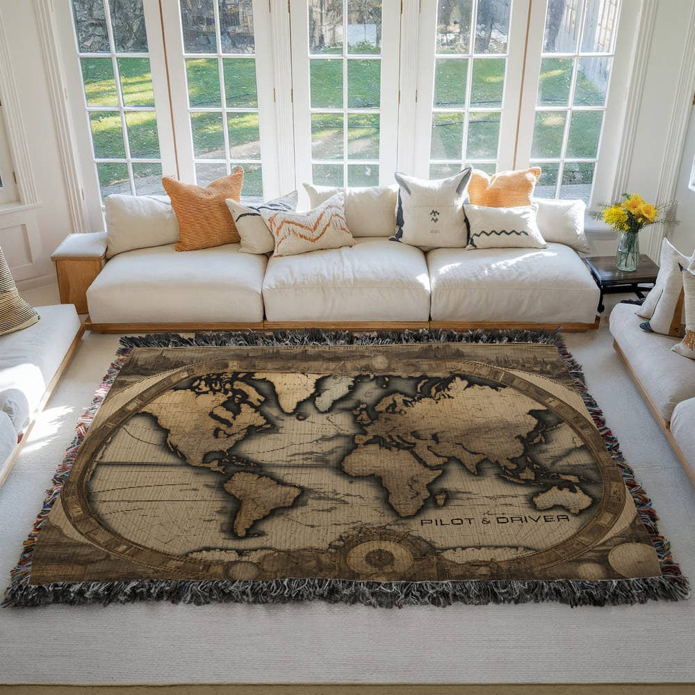 Pilot & Driver™ | Heirloom Woven Blanket | 100% Cotton | World 01
