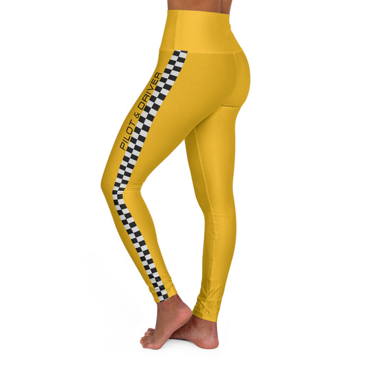 Pilot & Driver™ | High-Waisted Track Leggings | Spicy Mustard 02